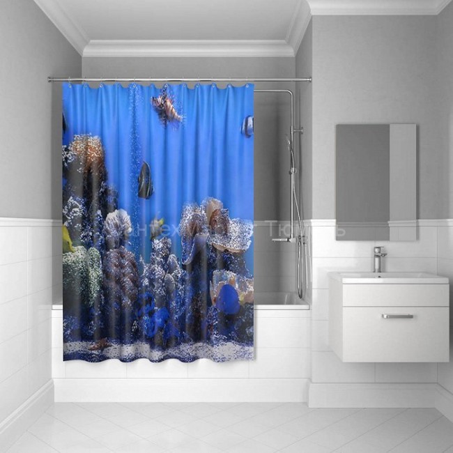 Штора для ванной комнаты, 200*180 см, полиэстер, pacific ocean, SCID190P, IDDIS