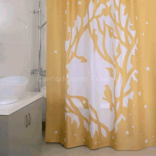 Штора для ванной Iddis "Golden Nimph", цвет: бежевый, 180 x 200 см