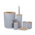 Набор аксессуаров бамбуковый для ванной комнаты- уп. 6 шт.(серый)